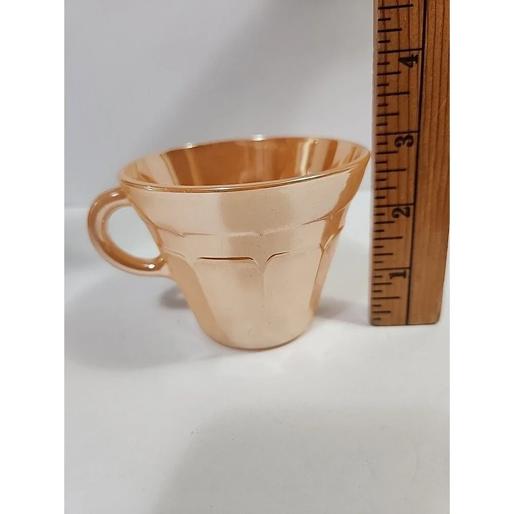 VTG Termocrisa Peach Lusterware Coffee Cup Mug & Plates (6.5